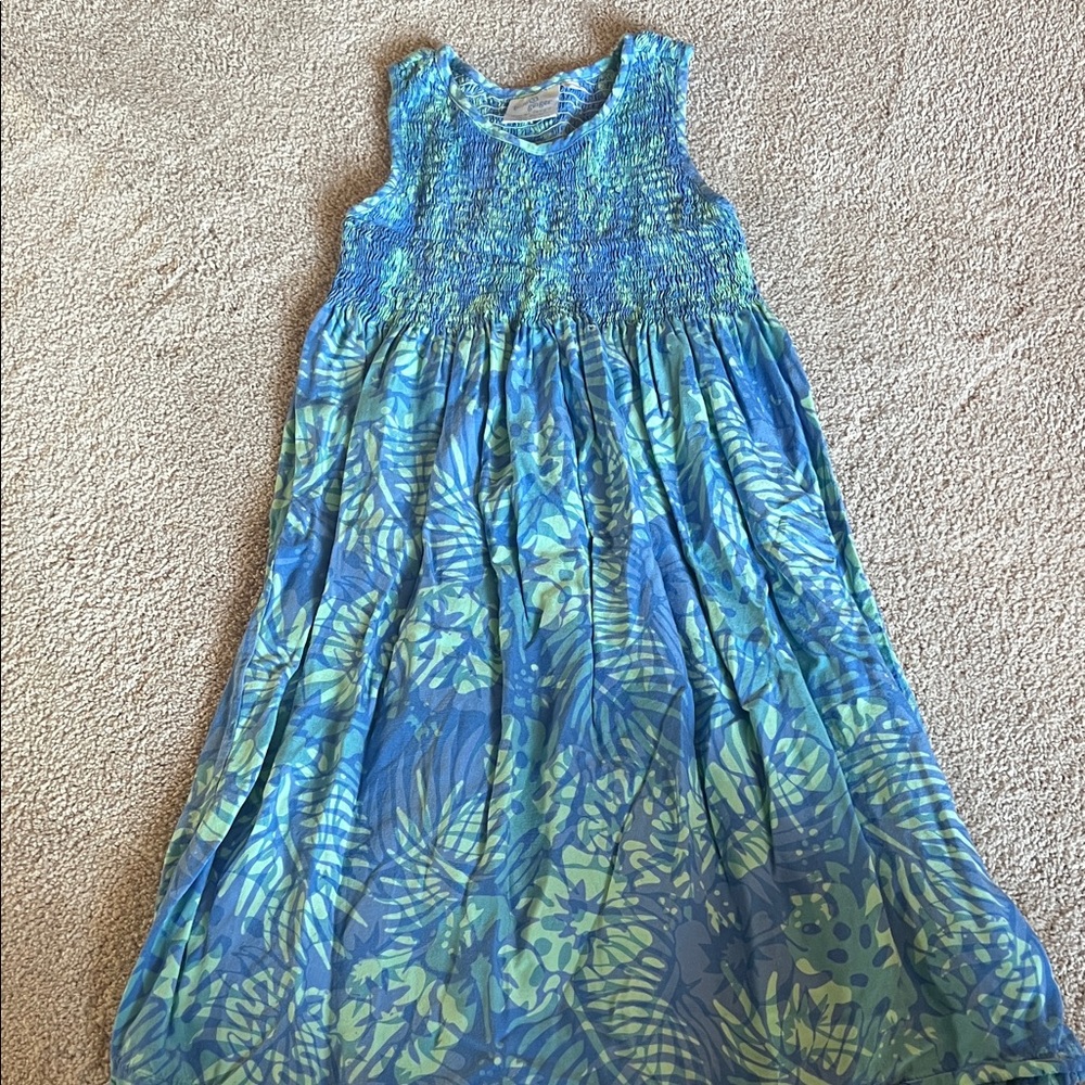 Blue Ginger Authentic Hawaiian maxi Tropical Kids Dress
